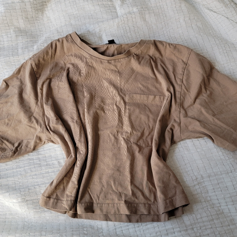 brown fashion nova shirt with pocket